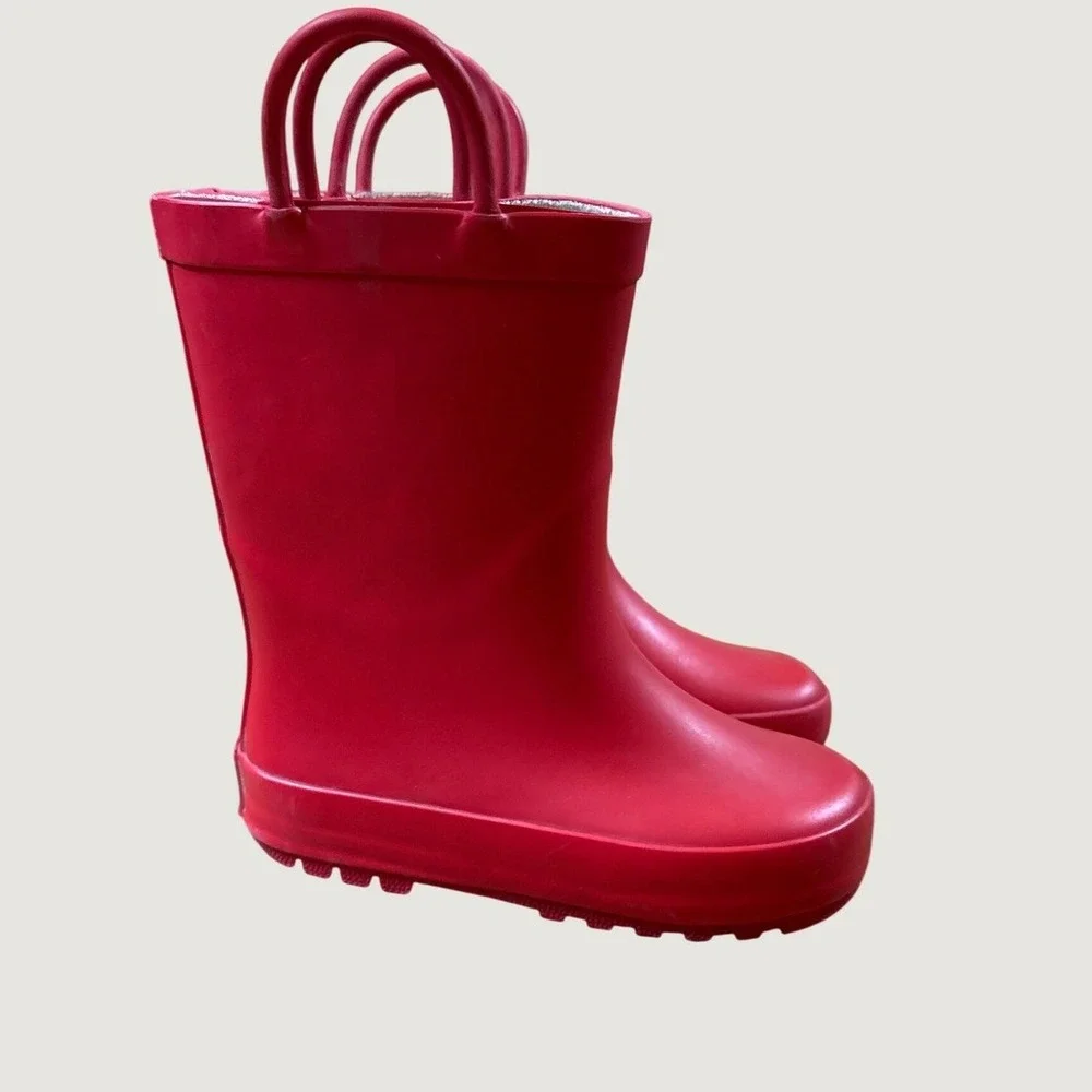 Lone Cone Rain Boots Kids Red Classic Waterproof Pull On SIZE 8